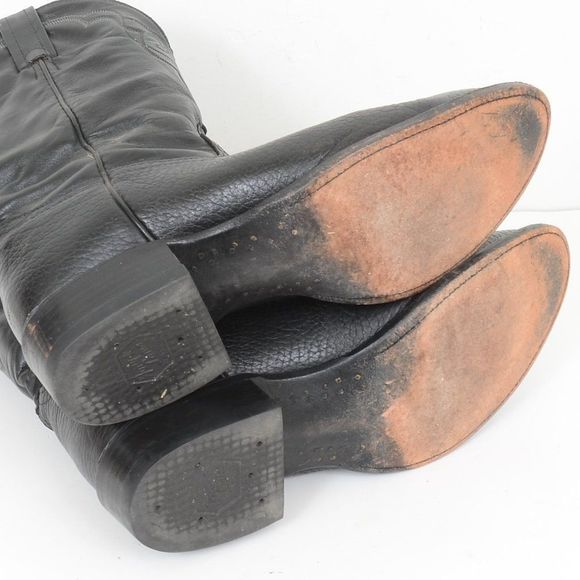 Vintage Tony Lama Black Roper Western Cowboy Boots Size 11D - USA - Style CT456 - Picture 9 of 12